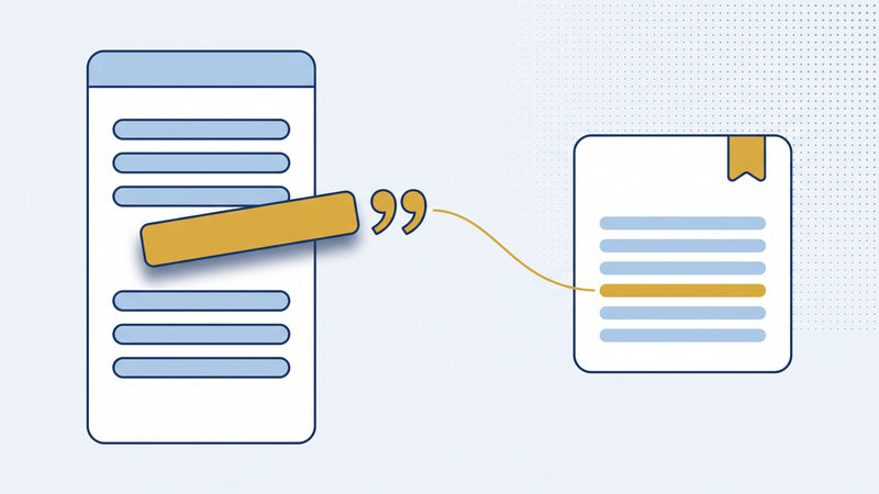A single highlighted line lifted out of a web page and placed into an AI answer card